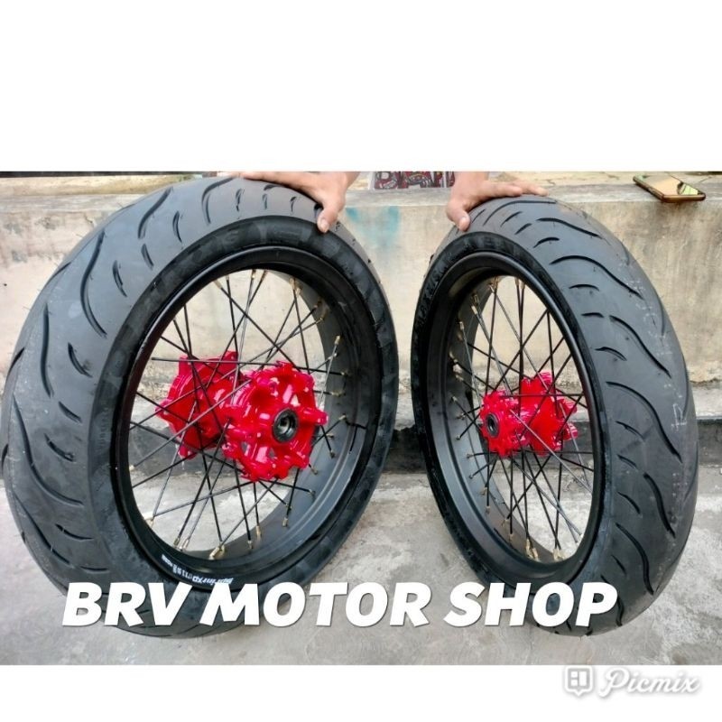 Velg SuperMoto Crf 150L - Velg Honda Crf  150L 300+350+17 Dan 250-300-17 Tromol Original