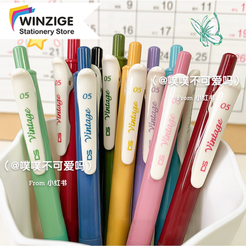 

Winzige 20 Warna Pulpen gel 0.5mm pena pulpen warna warni aesthetic vintage color retractable gel pens lucu pen mekanik