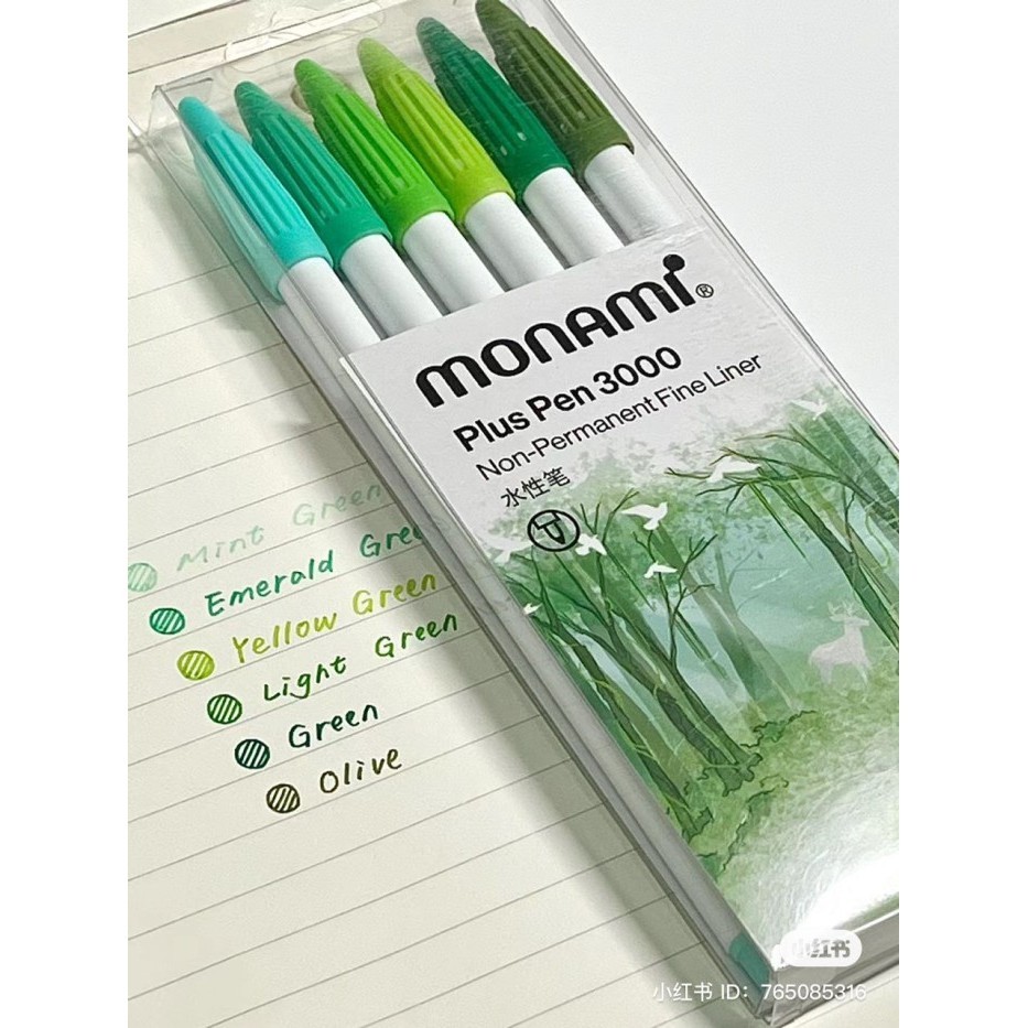 

Set Color Monami Plus Pen 3000 - Waterbased Fineliner Marker - ocean 6
