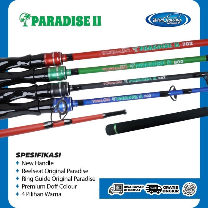 Joran Spinning Tornado Paradise II Fiber Solid Terkuat - 210 cm