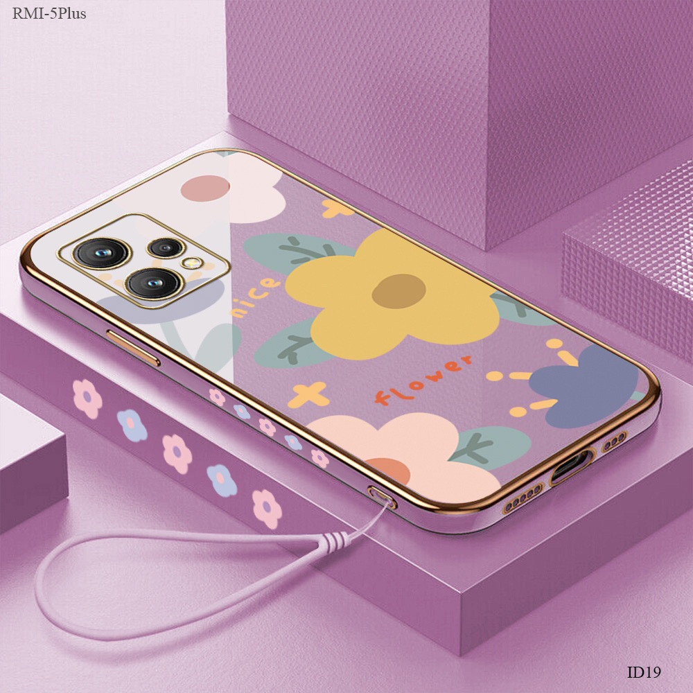 Fashion Lanyard Casing Hp For Xiaomi Redmi 5 Plus Untuk Phone Soft Case Tali Gantungan Cesing Softca