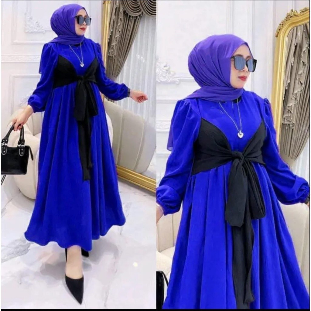 Gamis Wanita Terbaru 2023 Dres Kondangan wanita Remaja simpel Gamis Kekinian Cringkle airflow Abaya 