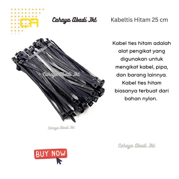 

Kabeltis / Kabel tis / Cable Ties Tebal Hitam 25cm