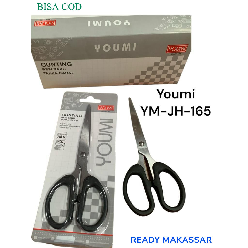 

shenarSHOPmksScissors GUNTING YOUMI ECER 1 pcs dan 6 pcs KERTAS / KAIN TAJAM Panjang 15,5 cm