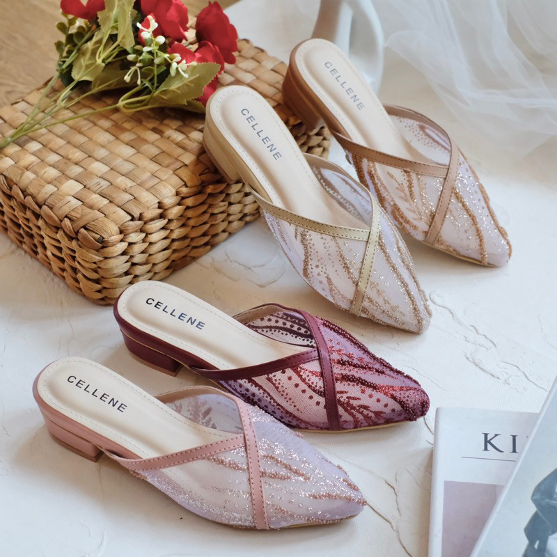 CELLENE Yumna Lace Shoes / 37-42 selop brukat pengantin wedding shoes