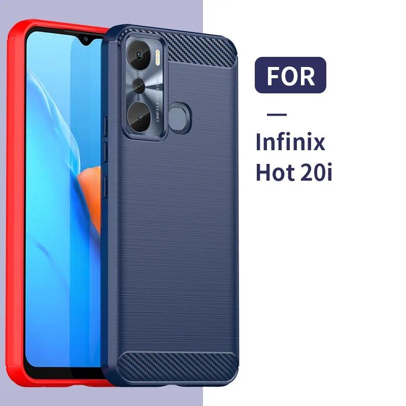 New Phone case Infinix Hot 20i Infinix hot 20 i Phone Back cover Soft Carbon Fiber Texture TPU Case 