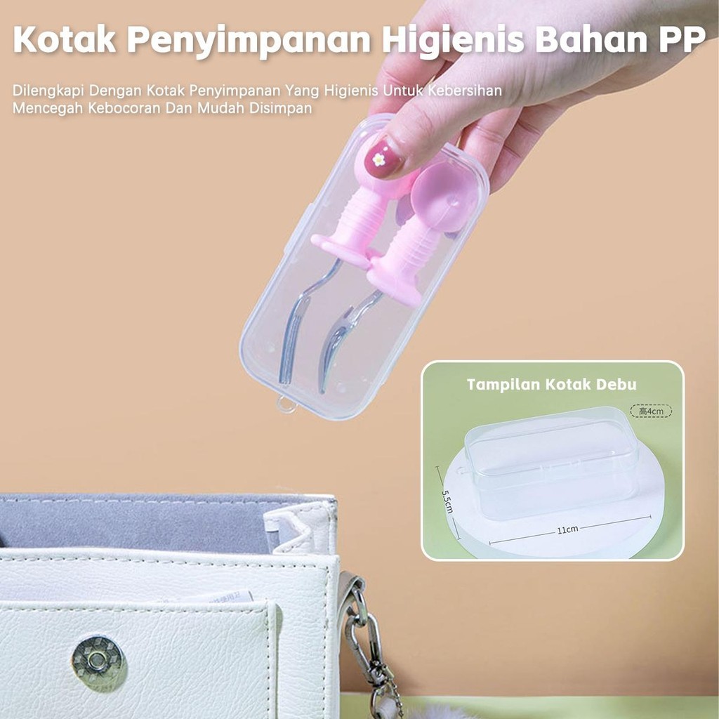 Set Sendok Garpu Anak Set Sendok Garpu Portabel Stainless Steel