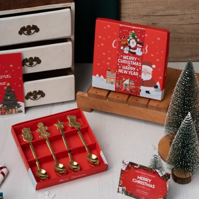 

[PROMO!!!] PetiteMaison Hampers Natal Japanese bowl isi 2 mangkok keramik hadiah souvenir - Spoon Xmas A
