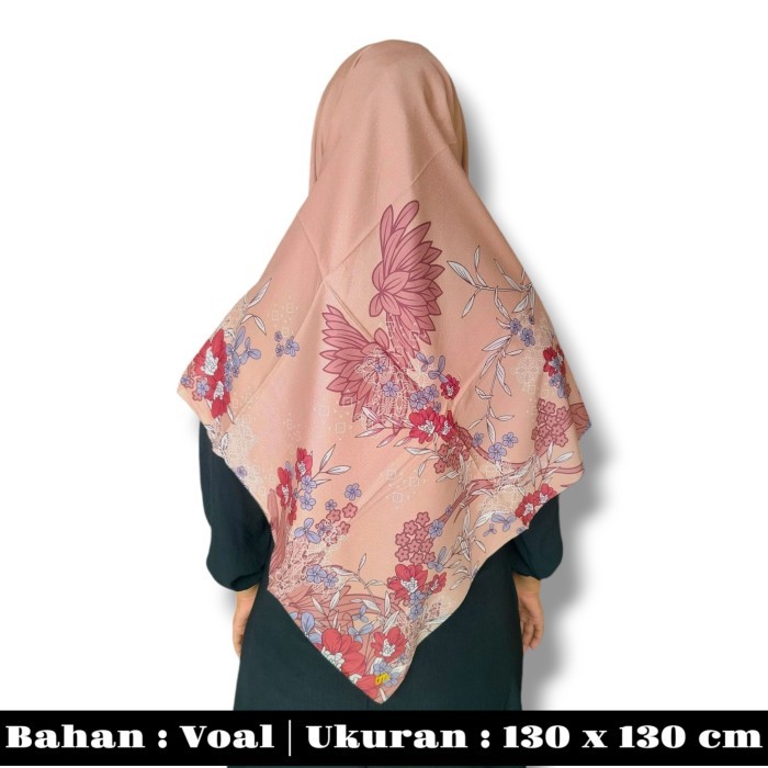 Segiempat Syari 130x130 Jilbab Umama Voal Kerudung Segi4 Jumbo Motif - I