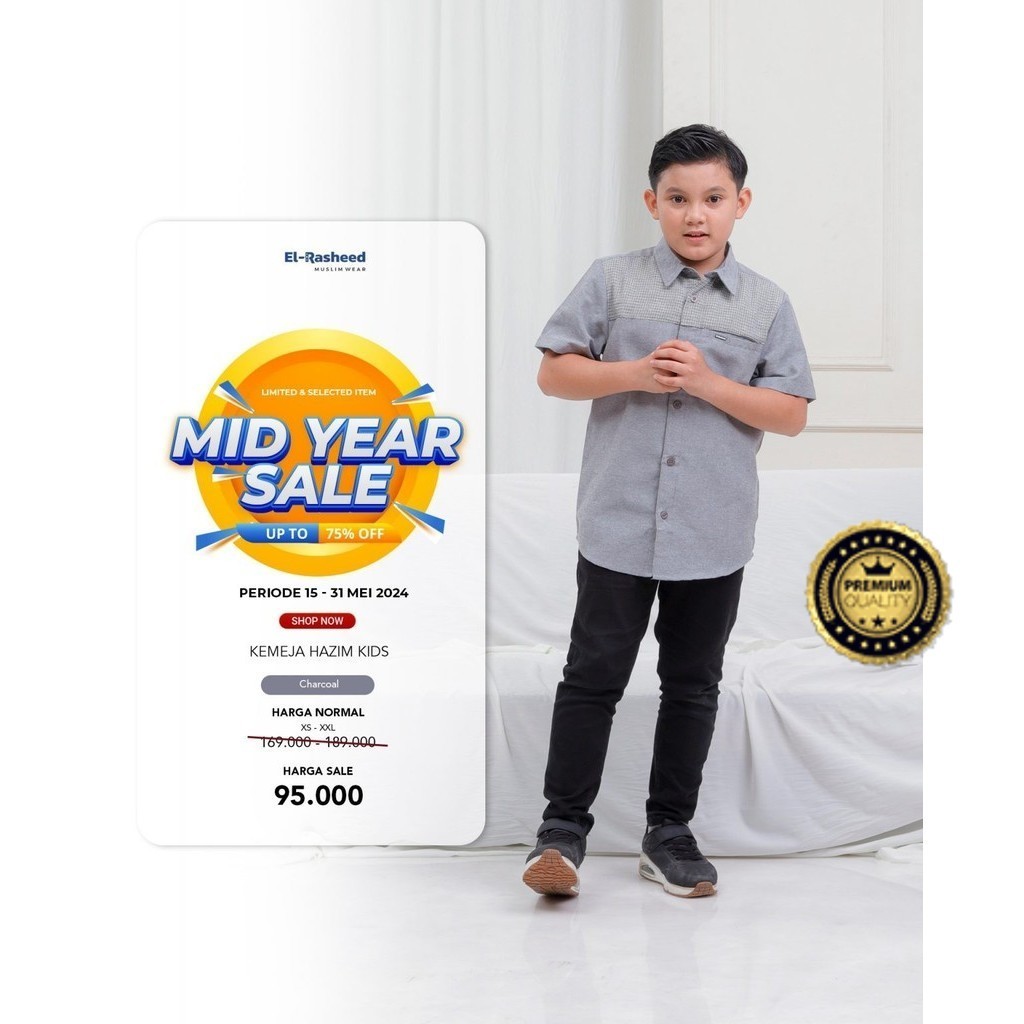 Kemeja Hazim Anak Koko Anak Laki Laki - Koko Anak Laki Laki Terbaru 2024 - Baju Muslim Anak Laki Lak