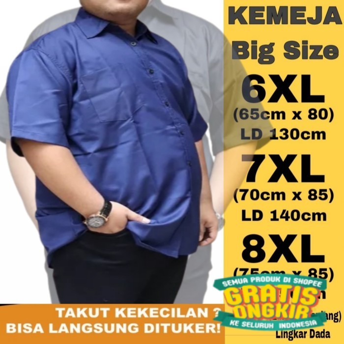 TKP/Kemeja pria Jumbo Kemeja Big Size Pria Kemeja ld 140 premium distro - RANDOM WARNA, 7XL/ bsar ju