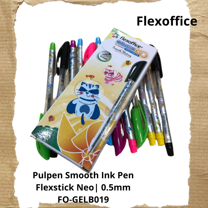 

Pulpen Flexoffice Smooth Ink Pen Flexstick Neo Hitam 0.5mm - FO-GELB019