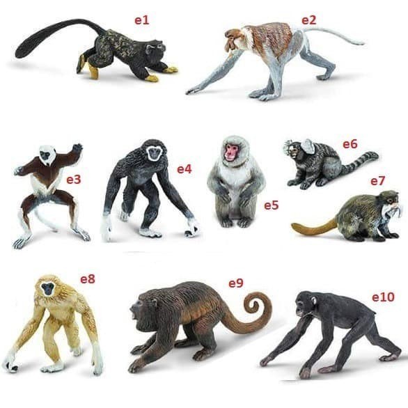 "V.NLN" - TERBARU Mainan Binatang Karet Miniatur Monyet Kera Gorilla Gorila Lemur - 7