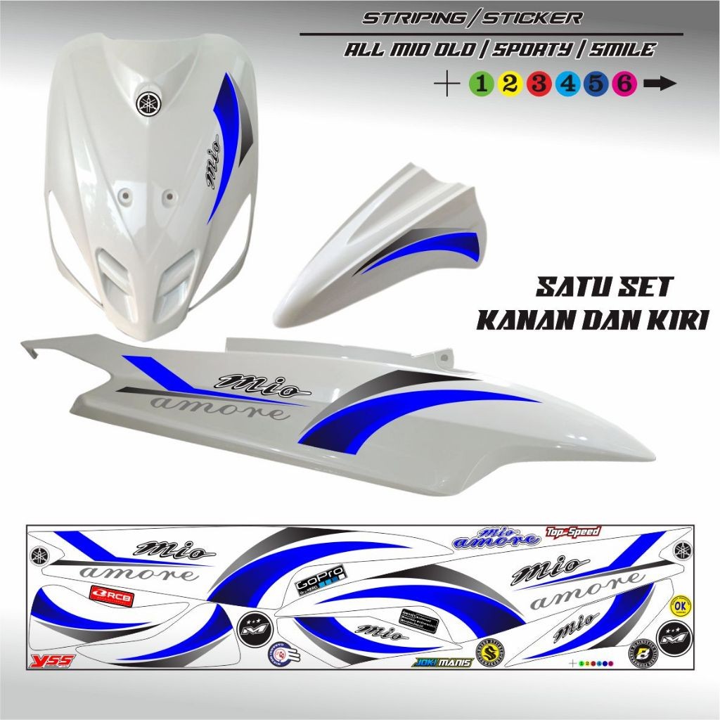 STIKER MOTOR STIKER MIO RACING OLD / STIKER MIO SMILE MIO SPORTY VARIASI STRIPING
