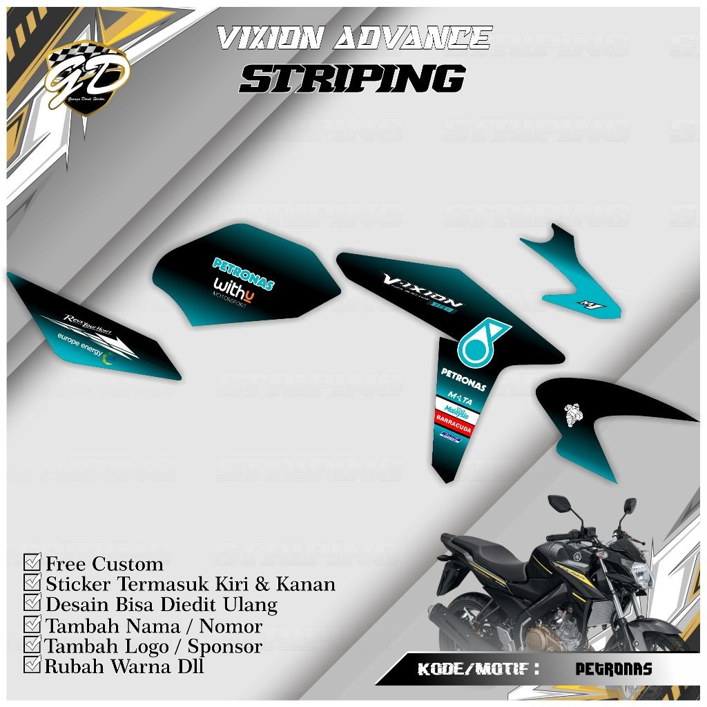 Striping Vixion NVA Striping Vixion Advance Petronas