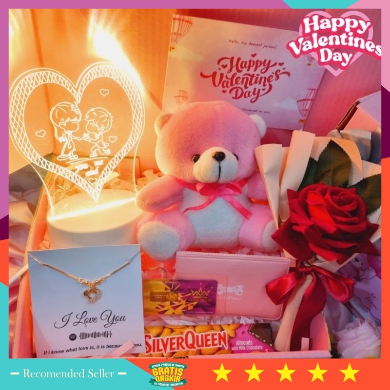

Kado Ulang Tahun Keren Murah Anniversary Valentine Formal / Hampers Valentine Hadiah Cewek / Kado Anniversary Pacar / Giftbox Buket Bunga Boneka Teddy