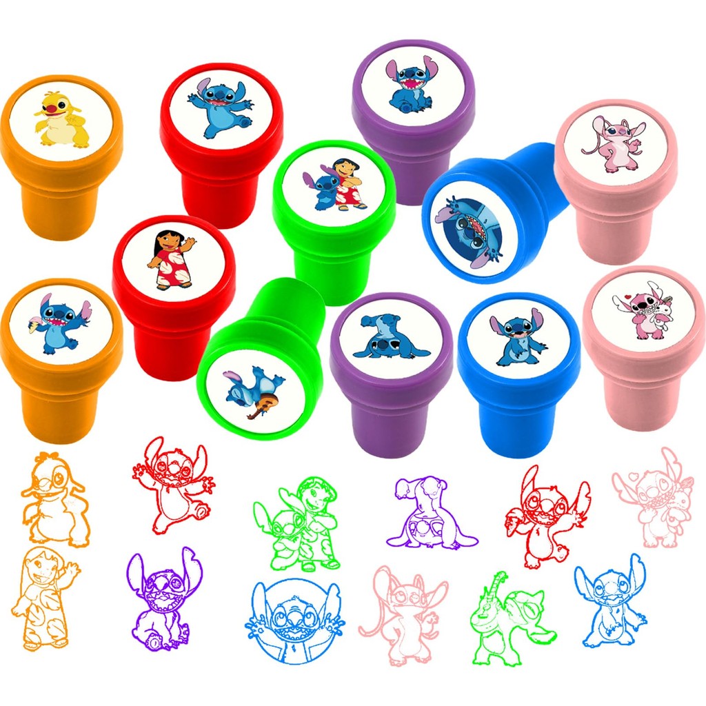 

12/24/36Pcs Miniso Lilo Stitch Seal Stamps Party Favors Stitch Birthday Party Supplies Gift Bag Fillers Classroom Rewards Prizes