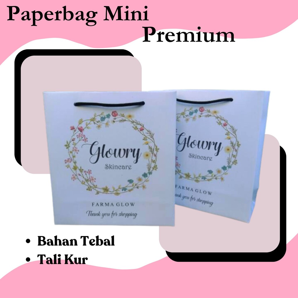 

Paperbag Mini Premium Ukuran 10cm x 5cm x 18cm Plus Sablon Custom