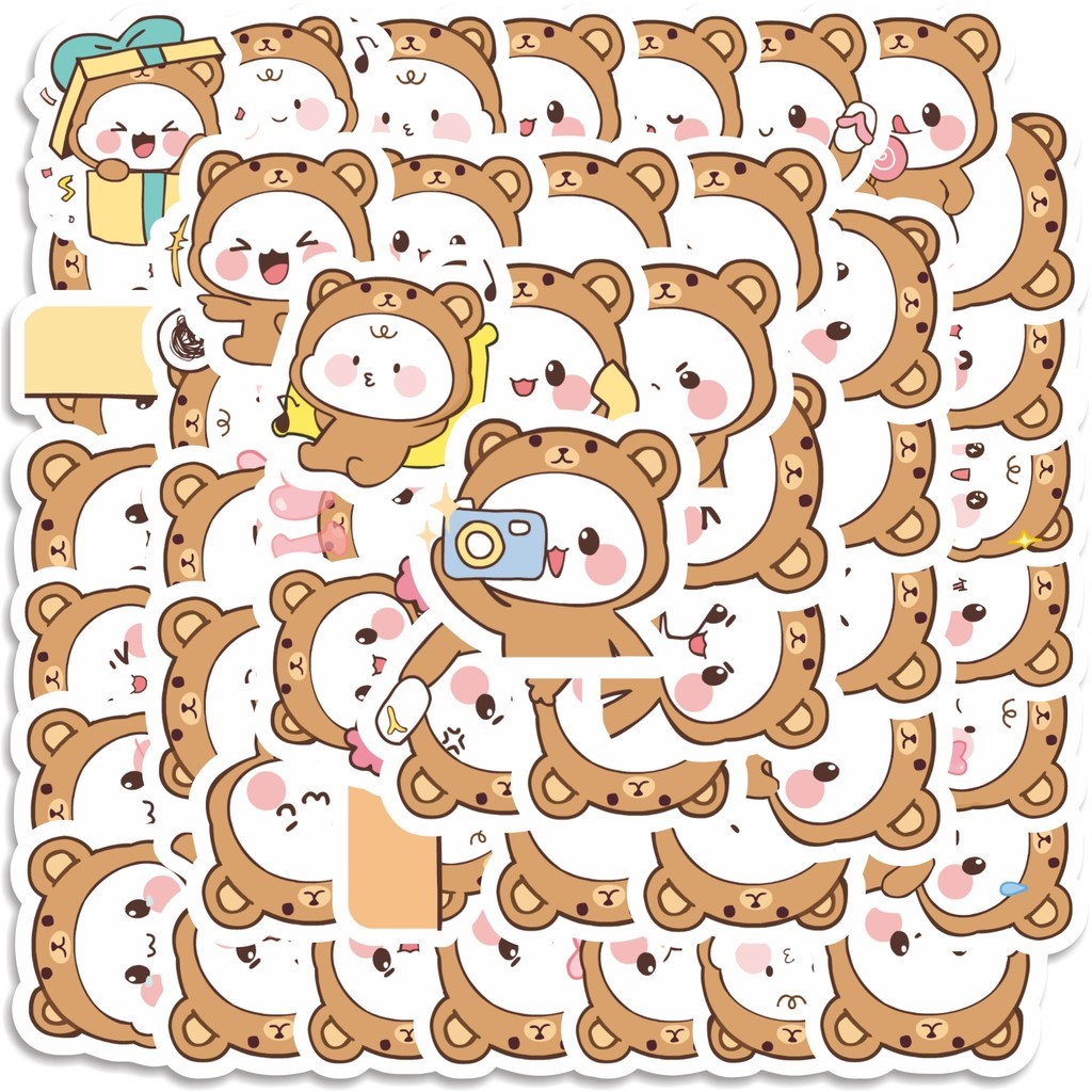 

COD 50 Pcs Stiker Kawaii Bear Cute V3 Lucu Anti Air Untuk Dekorasi Notebook Sepeda Skateboard Handphone