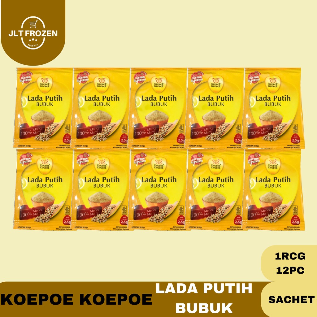 

Koepoe Koepoe Lada Putih / Lada Putih Bubuk / Kupu Kupu / Bumbu Lada Putih Bubuk Kemasan 2,5gr 1rcg 12pc