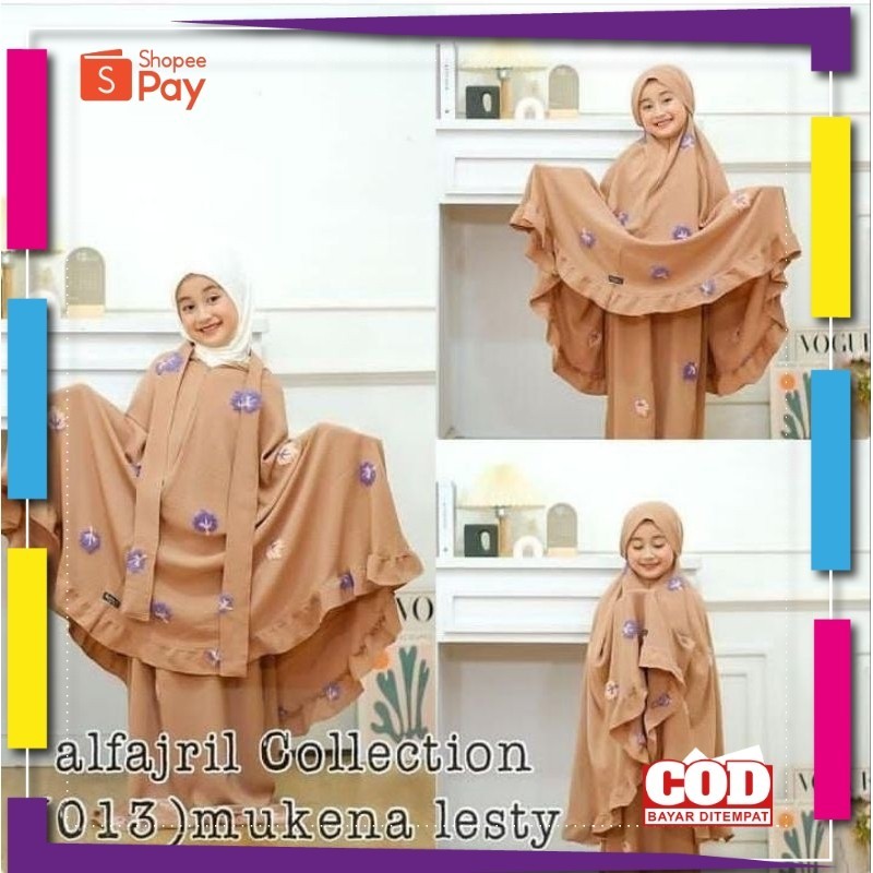 RAMADHAN SALE // (COD) MUKENAH ANAK TALI LESTY 3in1 CRINKLE BORDIR USIA 6–10 TAHUN ORI ALFAJRIL MUKE