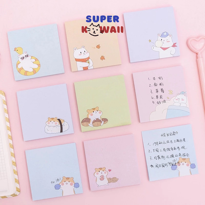 

Super Kawaii - [SK28] Sticky Notes hamster beruang bear lucu memo unik note pad