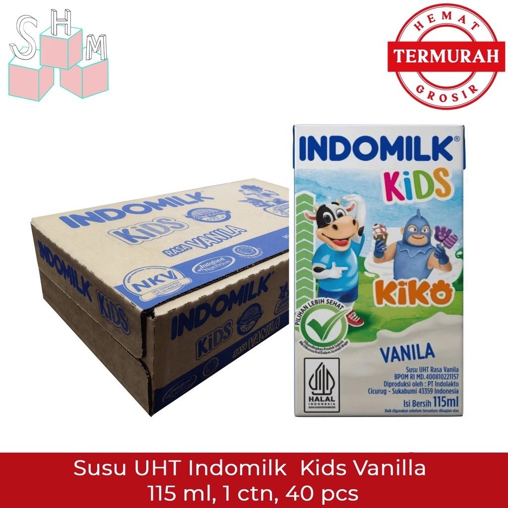 

Susu UHT Indomilk Kids Vanilla 115 ml - 1Karton 40 pcs