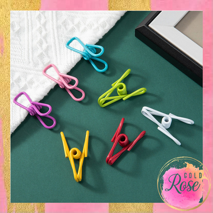 

ℛ - H6148 Penjepit Capitan Jemuran Kawat / Klip Jepitan Serbaguna / Jepitan Warna-Warni Stainless Steel / Klip Multifungsi Isi 10 PCS