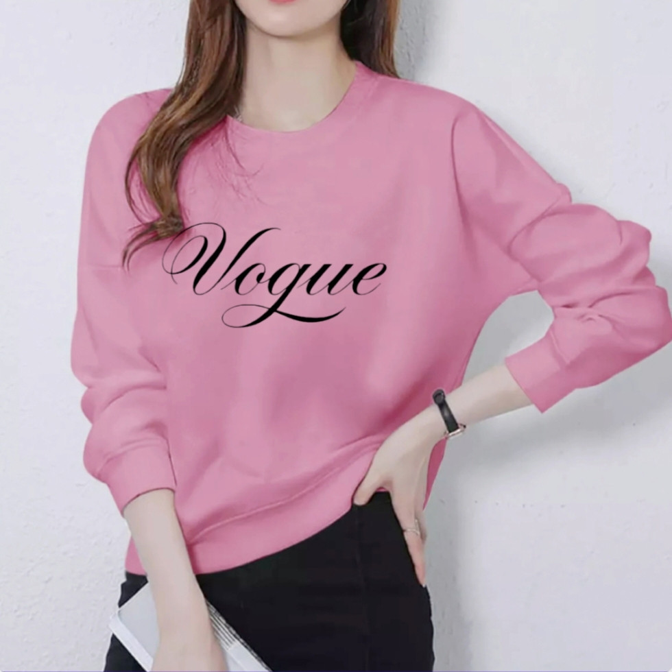 {COD} KAOS WANITA LENGAN PANJANG CANTIK KEKINIAN BERMOTIF VOGUE -X998 FASHION