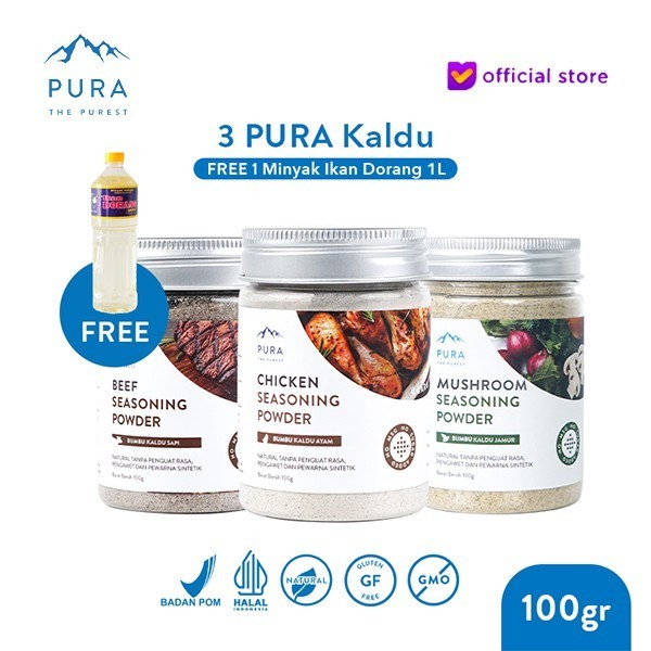 

BUNDLE 3 PURA SEASONING KALDU ASLI AYAM KAMPUNG SAPI JAMUR 100 GRAM - 2Ayam1Sapi, Minyak 1lt