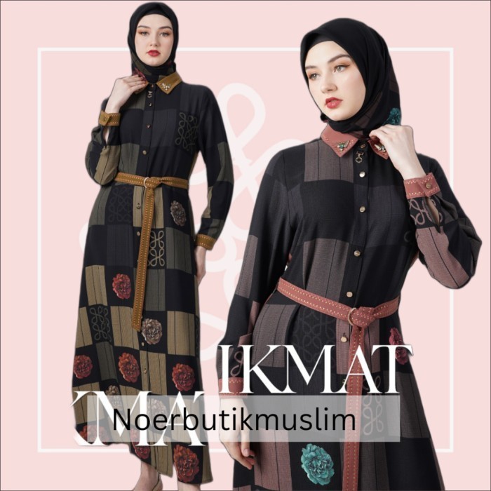 Hikmat Original Fashion D8852-03 Abaya Hikmat - noerbutimuslim - Gamis BISA COD