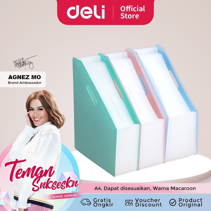

Standing File Deli A4 13 Pocket Makaron - EB41102