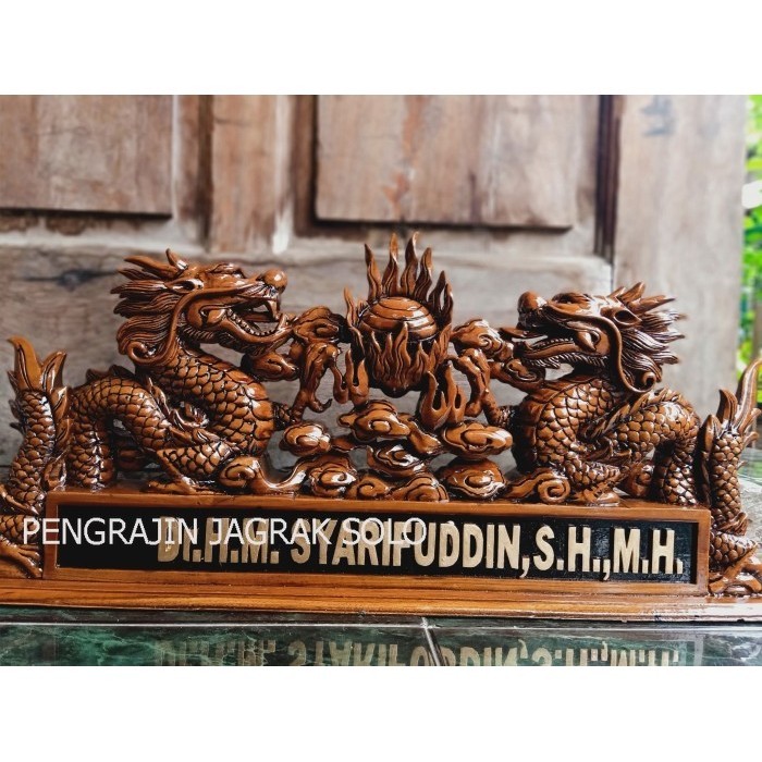 

PAPAN NAMA + PAPAN NAMA KAYU + UKIR + CUSTOM 2 UKIR NAGA harga pengrajin PJS123