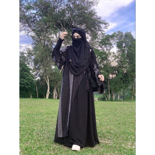 Ramadhan Sale - Ready SET ABAYA KHALIFA gamis hitam abaya HIKMAT ori alnoor niqob abaya saudi abaya 