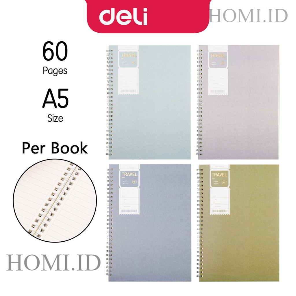 

Deli Buku Catatan Notebook Jilid Spiral 60 Lembar A5 - LA560