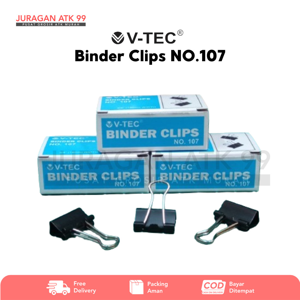 

Binder Clips NO.107 V-TEC (1 Pack Isi 12pcs)