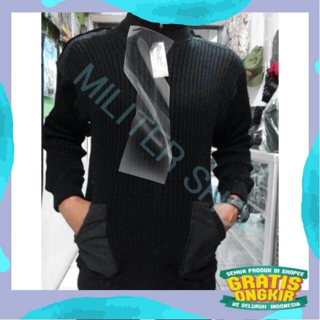 Sweater Hitam - Jaket Brimob - Polisi - Sweater - Army - Airsoft - Perbakin - Tactical/ Prambowo