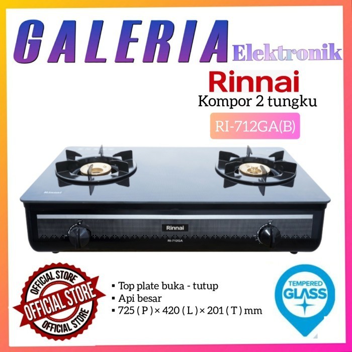 RINNAI RI 712GAB - 2 TUNGKU KOMPOR GAS RI712GAB RI 712 GAB