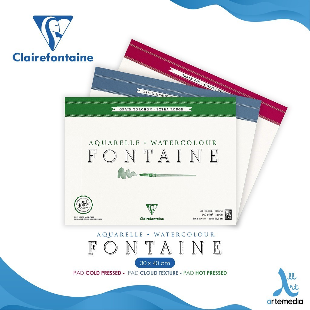 

Clairefontaine Fontaine 30x40cm Watercolor Paper Block Watercolor Pad