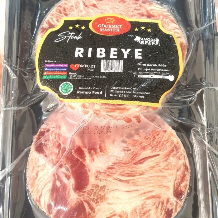 

Rib Eye / Ribeye Steak Angus Beef Gourmet Master 360gr Isi 2 Slices