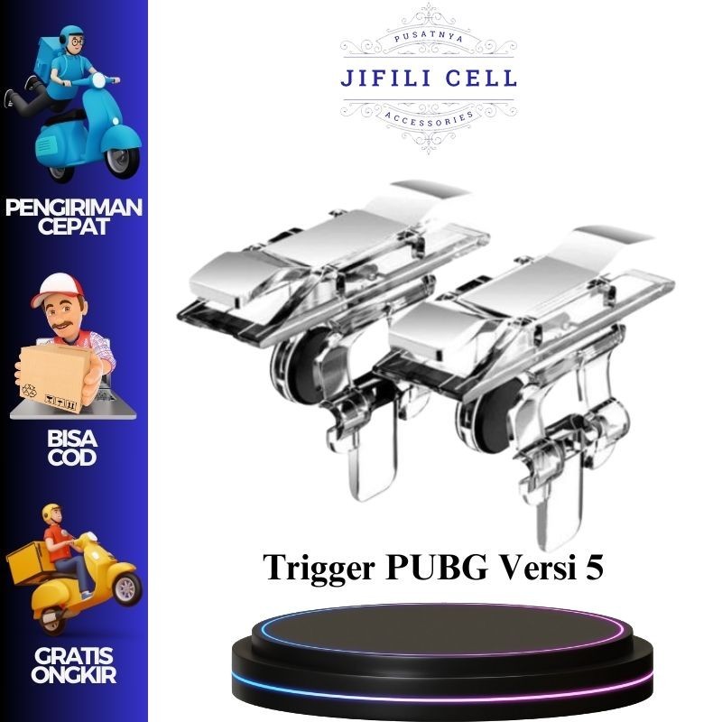 New Trigger Versi 5 PUBG Transparant L1 R1 Fire Shooter - Alat Console Game Murah