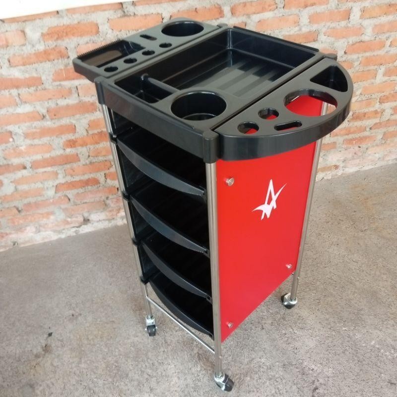 troli salon rak salon rak troli Barbershop 5 susun