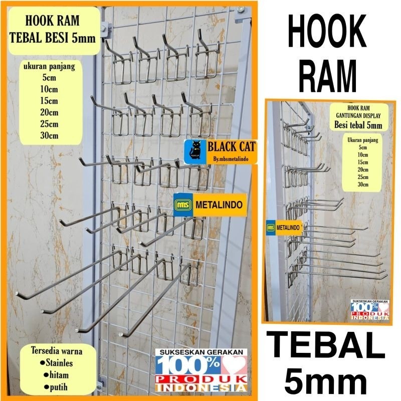 Cantolan Hook ram Display Gantungan kawat display tebal 5mm