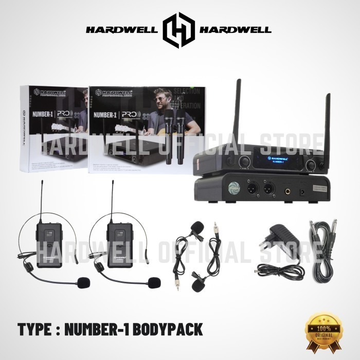 Grosir Mic Wireless Hardwell Number 1  Double Mic Clip On Headset