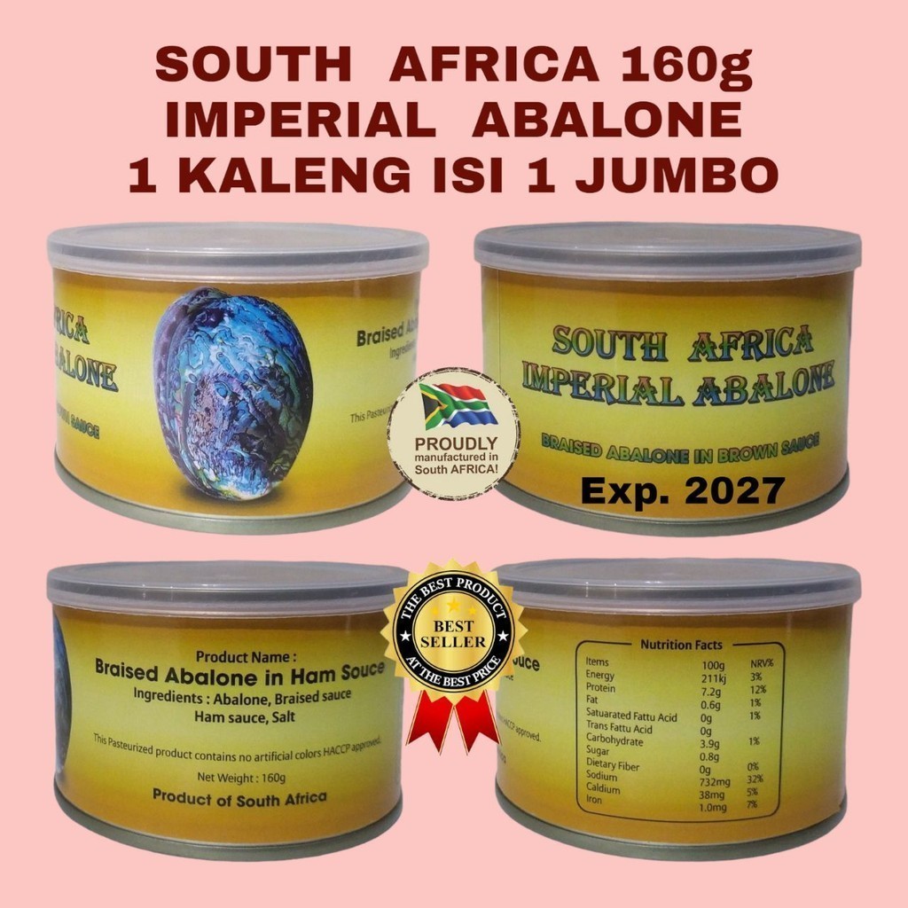 

ABALONE KALENG SOUTH AFRICA PLATINUM ABALONE BRAISED IN BROWN SAUCE ISI M 1 PC MS2 [ ORIGINAL IMPORT ]