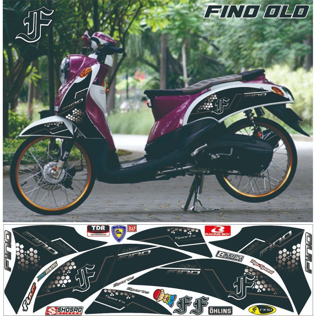 COD/ STRIPING VARIASI MOTOR MIO FINO OLD CARBU STIKER FINO KARBU VARIASI SIMPLE ELEGAN