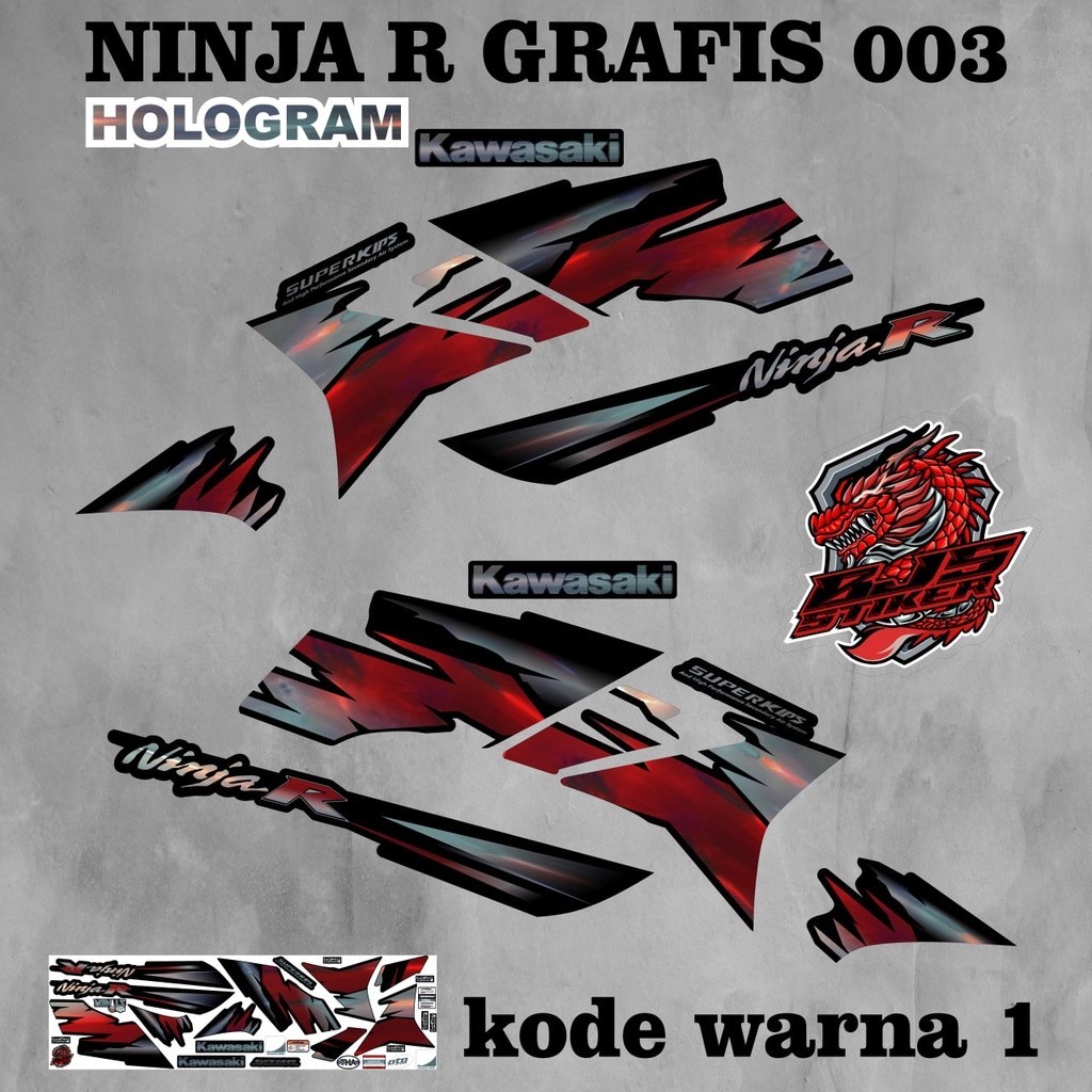 striping ninja r - striping sticker stiker polet lis HOLOGRAM stiker variasi ninja r variasi grafis 