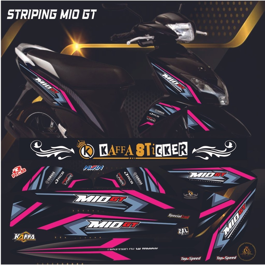 polet sticker Sticker Striping Variasi Mio GT - Striping Mio GT pink list