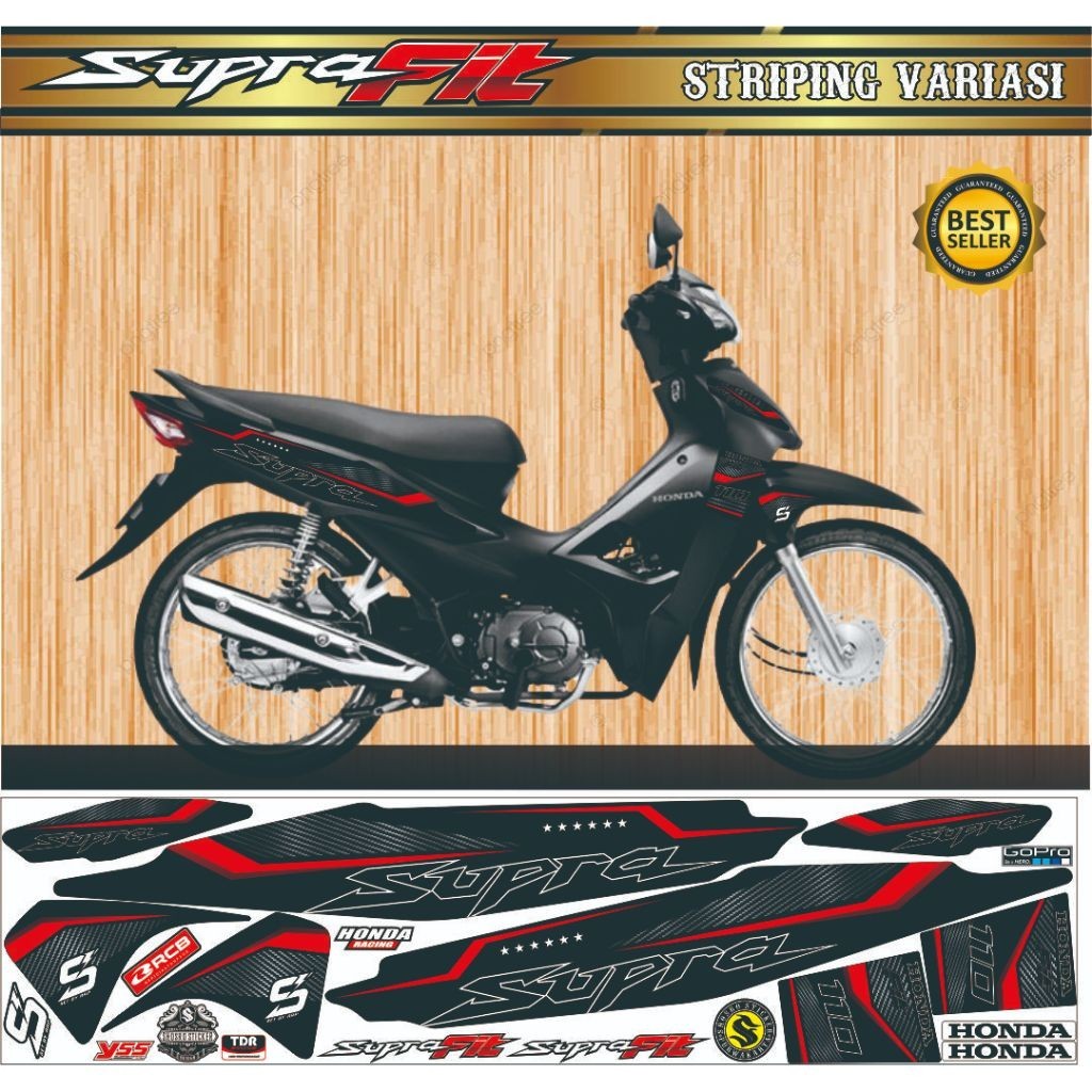 COD/VARIASI Striping supra fit new Stiker Variasi Motor Supra Fit New MOtif Simple elegan variasi su