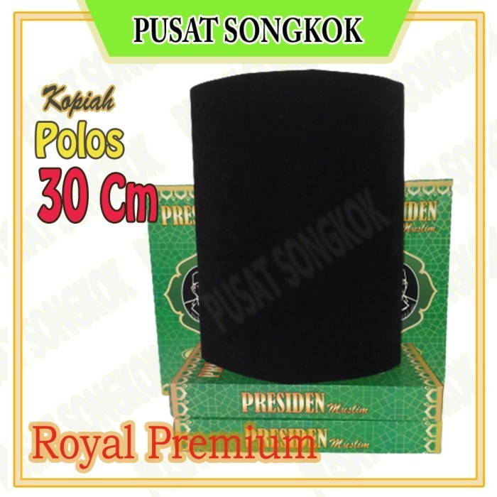 ✨MURAH✨ -" PECI SONGKOK KOPIAH MADURA EXCLUSIVE HITAM POLOS TINGGI 30 CM PECI